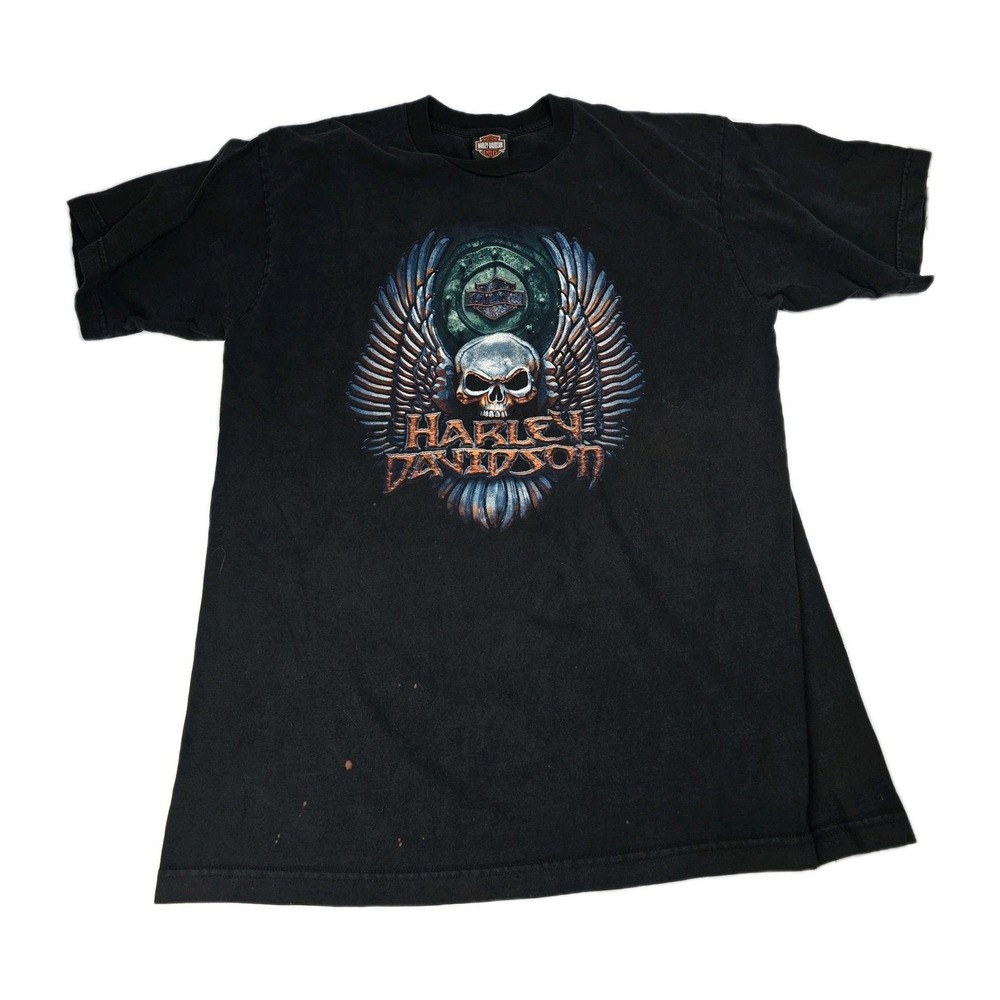 Vintage Harley Davidson Skull Wings T-Shirt Phoenix OR‎ XL Biker USA